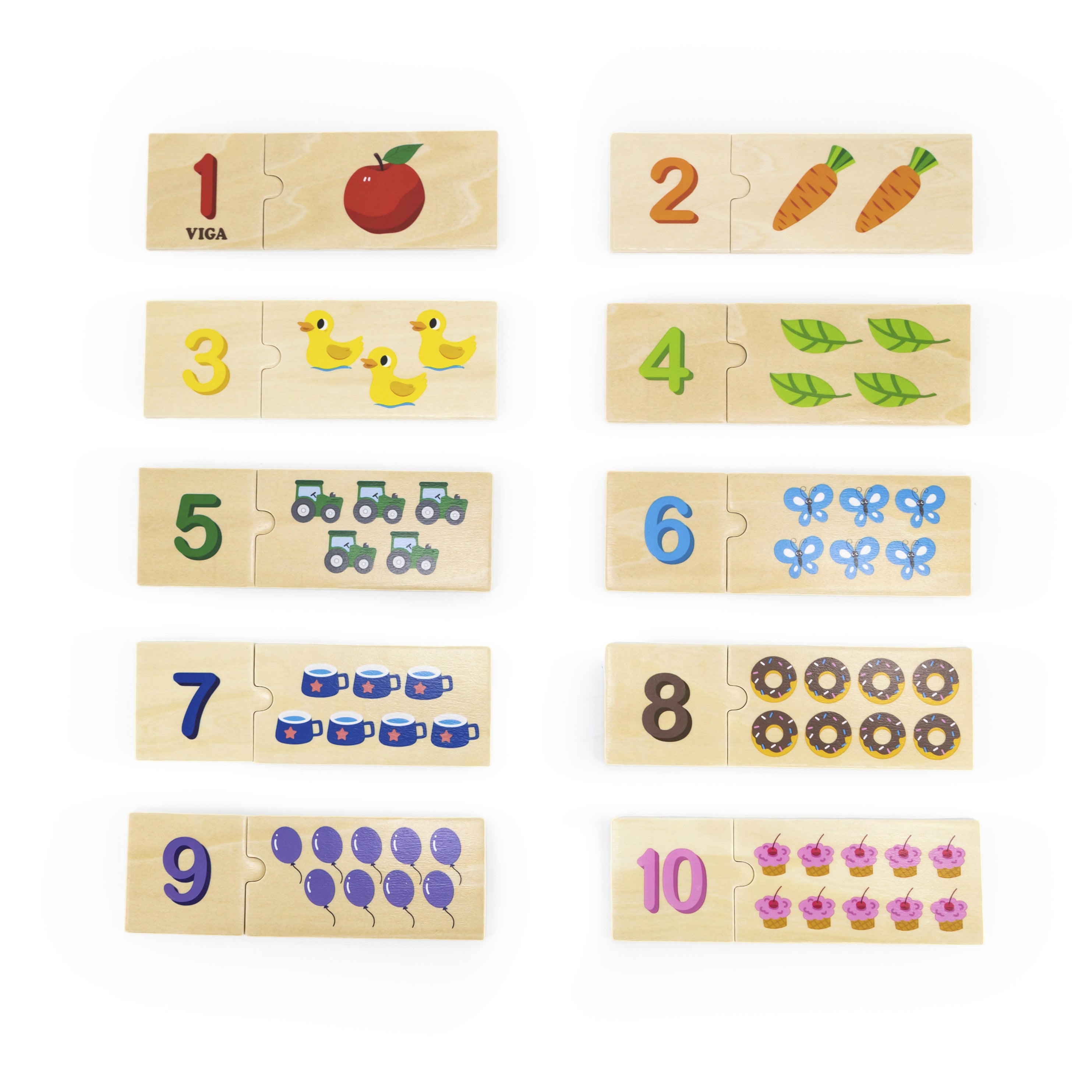 VIGA Viðarpúsl — Lærðu Tölur Montessori