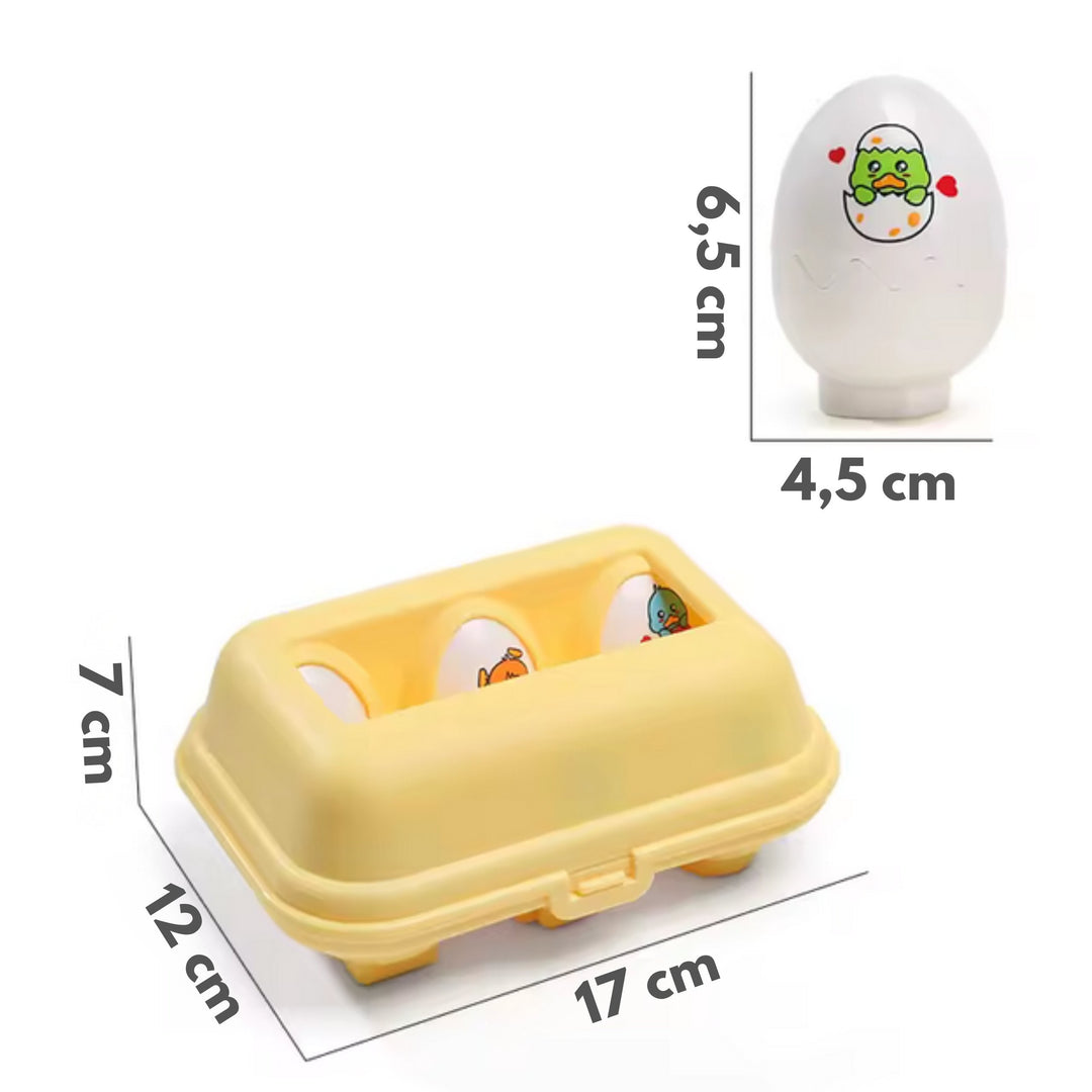 WOOPIE Montessori eggjaleikur — 6 egg með kjúklingum