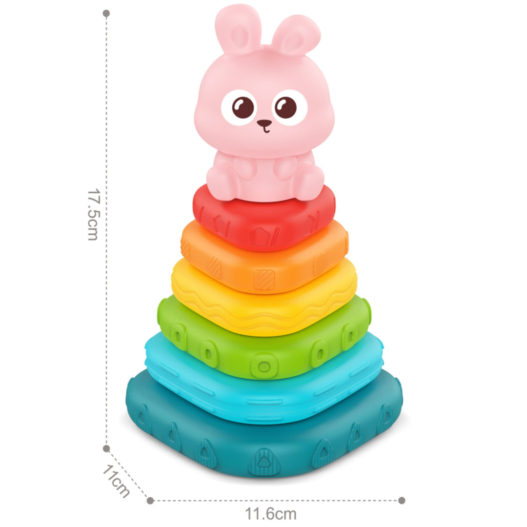 WOOPIE BABY Skynjunarpýramídi — Kanína, 7 stk frá 6 mánaða