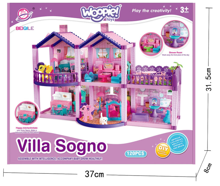 WOOPIE Dúkkuhús — Pony Fantasy Villa, 120 stk