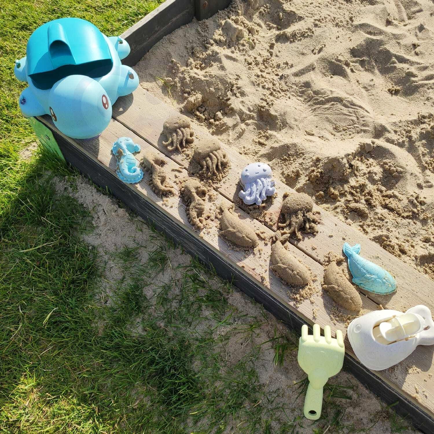 WOOPIE GREEN 2-in-1 Turtle Sand and Bath Set, 8 pieces, BIODEGRADAB