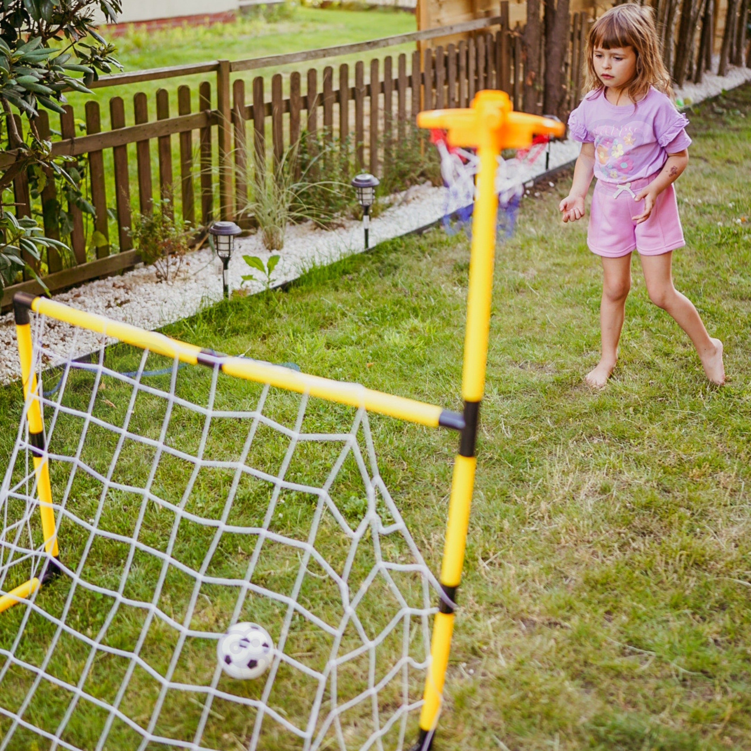 WOOPIE 2-í-1 Körfubolti og Fótbolti — Mörk og Karfa með Boltum