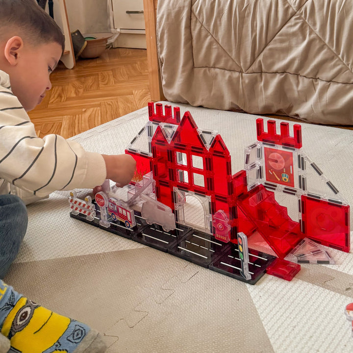 WOOPIE Segulkubbar 3D — Slökkvilið 48 stk