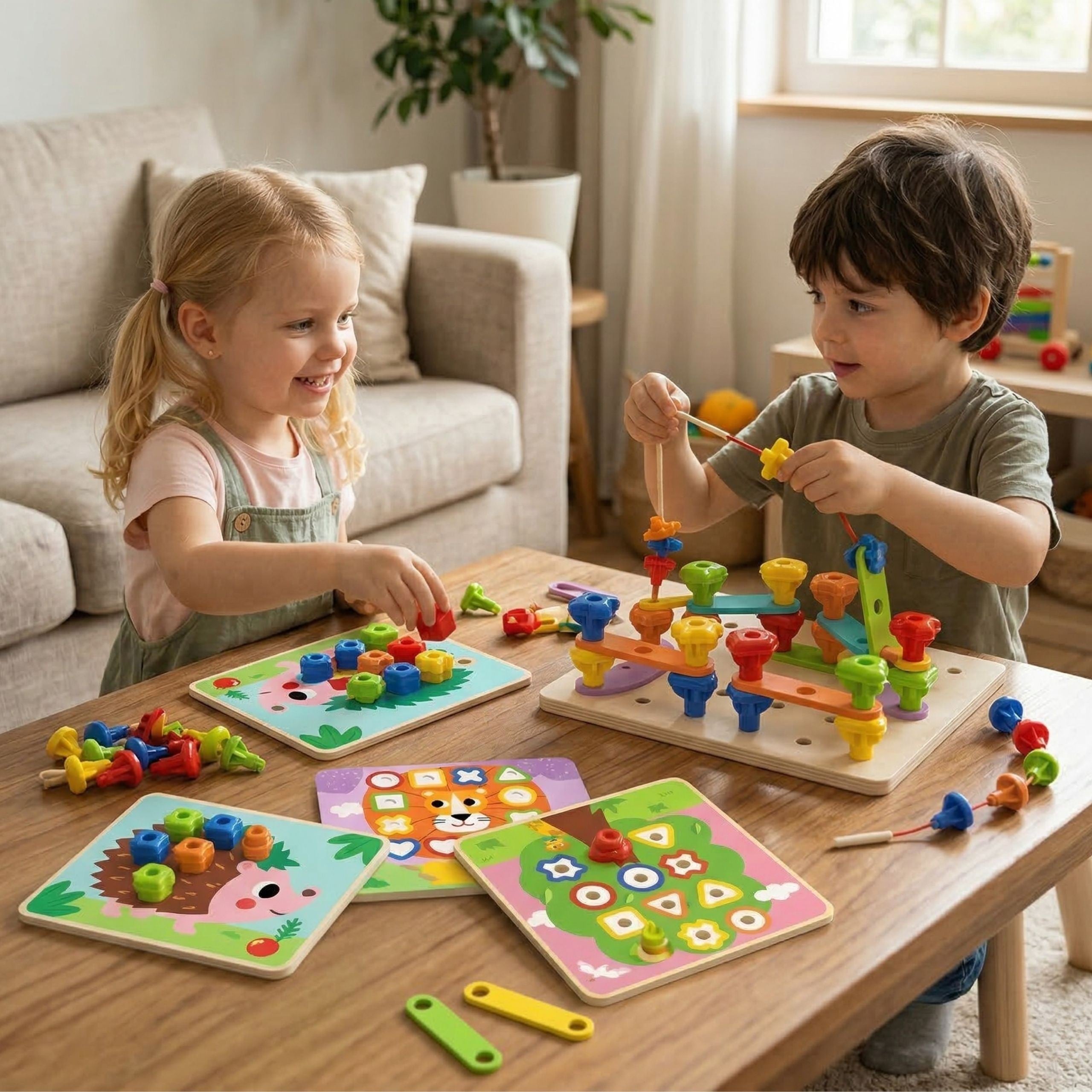 TOOKY TOY Fjolnota Skrufuborð - Litrik skrufa