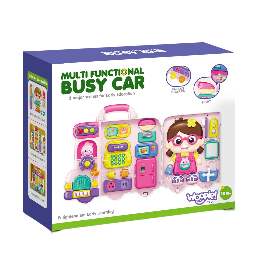 WOOPIE BABY Örvunarspjald — Busy-bíll í tösku, 3 í 1