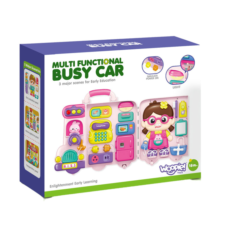 WOOPIE BABY Örvunarspjald — Busy-bíll í tösku, 3 í 1