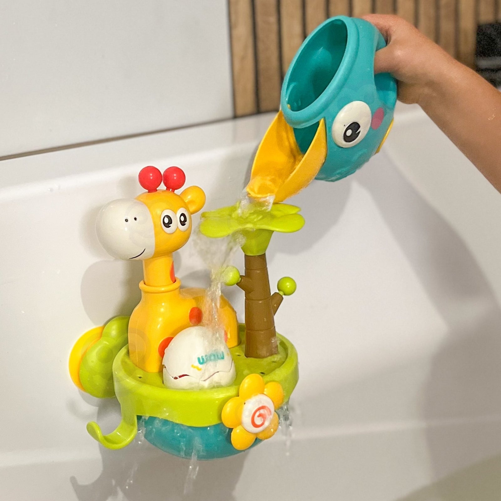 WOOPIE BABY Gíraffi Baðleikfang — með Sogskál og Trekt