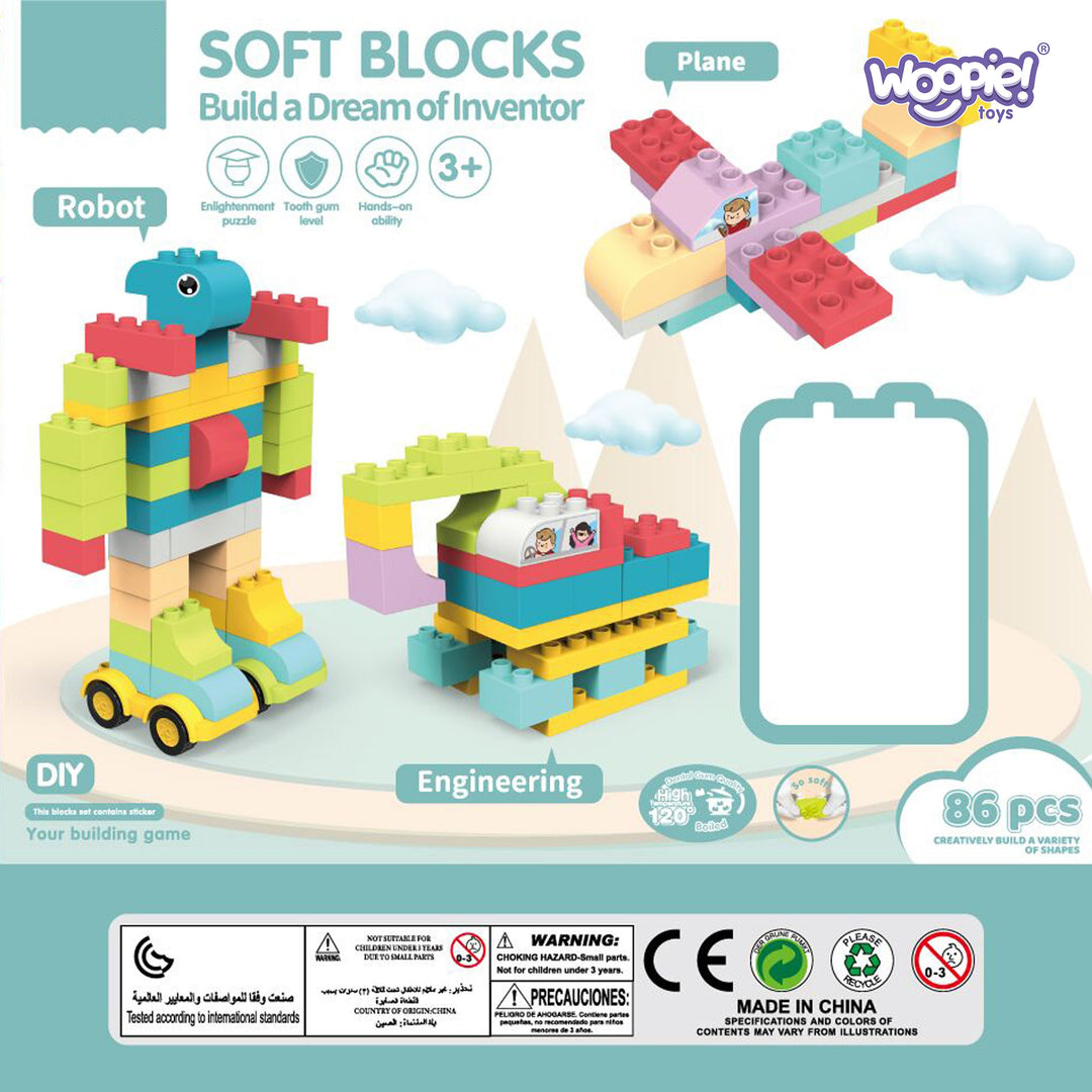 WOOPIE Large Educational Building Blocks for Children 86 pcs - Stea