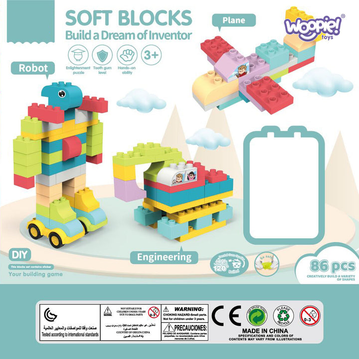 WOOPIE Large Educational Building Blocks for Children 86 pcs - Stea