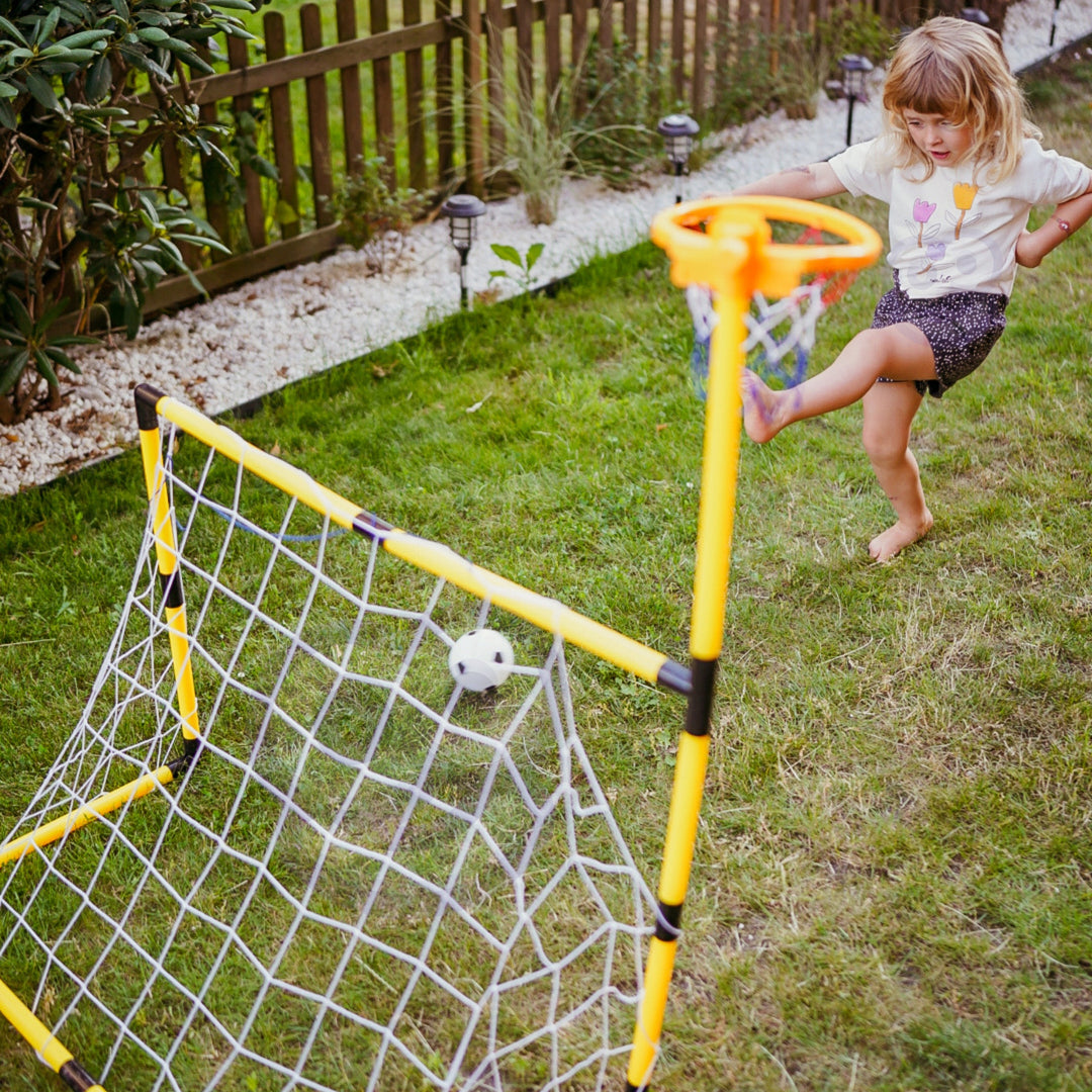 WOOPIE 2-í-1 Körfubolti og Fótbolti — Mörk og Karfa með Boltum