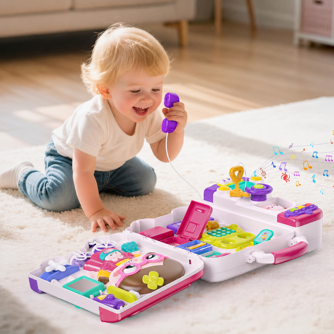 WOOPIE BABY Örvunarspjald — Busy-bíll í tösku, 3 í 1