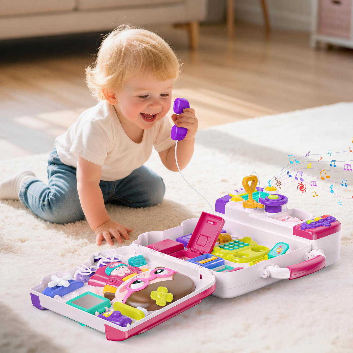 WOOPIE BABY Örvunarspjald — Busy-bíll í tösku, 3 í 1