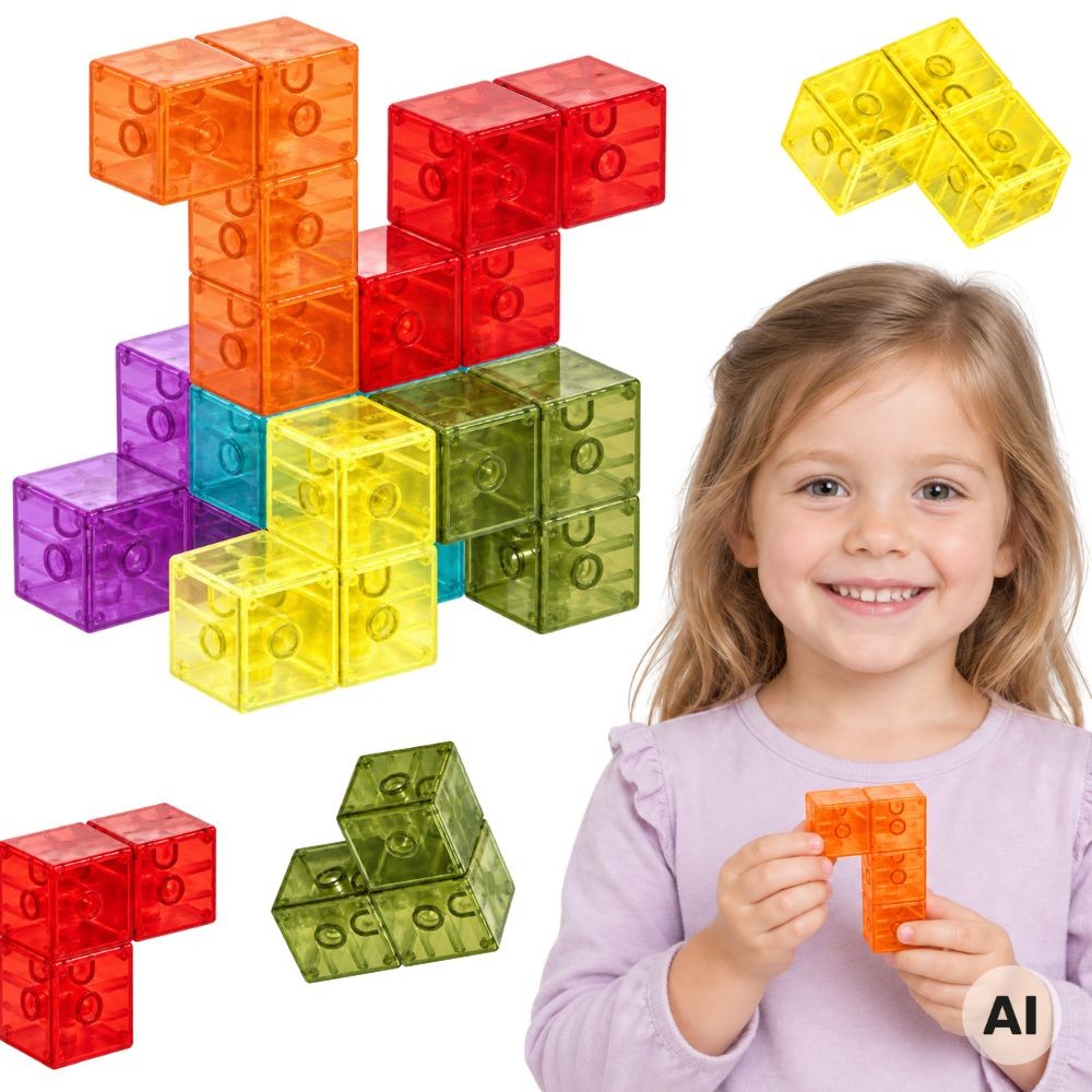 WOOPIE Segultetris — 3D þrívíddarpúsl og segulkubbar