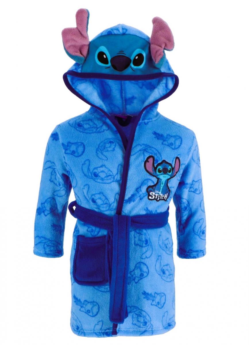 Baðsloppur Stitch blár með hettu