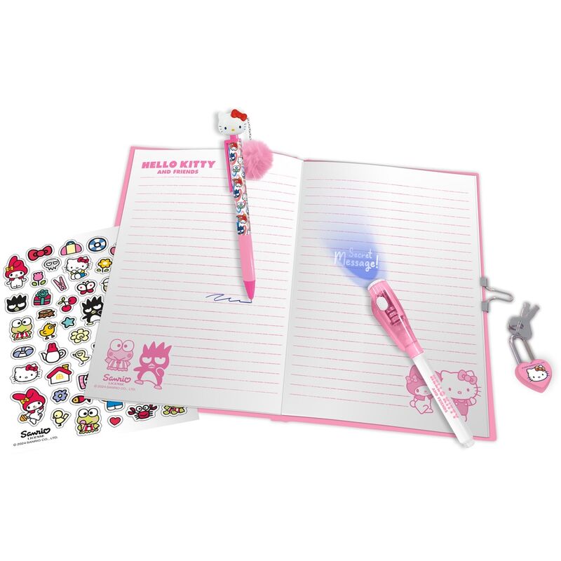Hello Kitty leynidagbók með töfrapenna og UV ljósi. Ósýnilegt blek og límmiður. Panta á Pollýönnu.is
