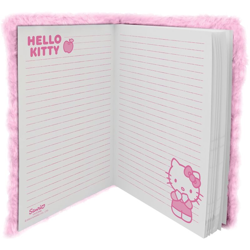 Dagbók Hello Kitty bleik loðin