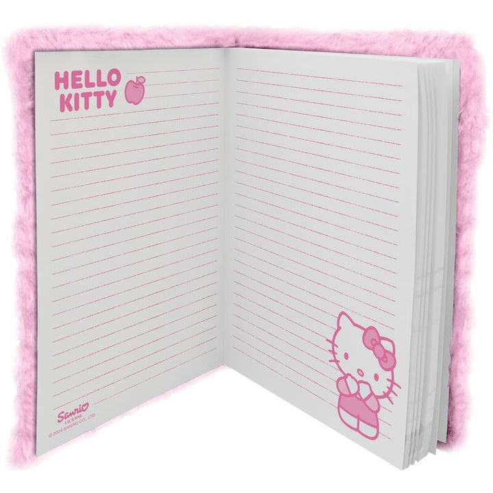 Dagbók Hello Kitty bleik loðin