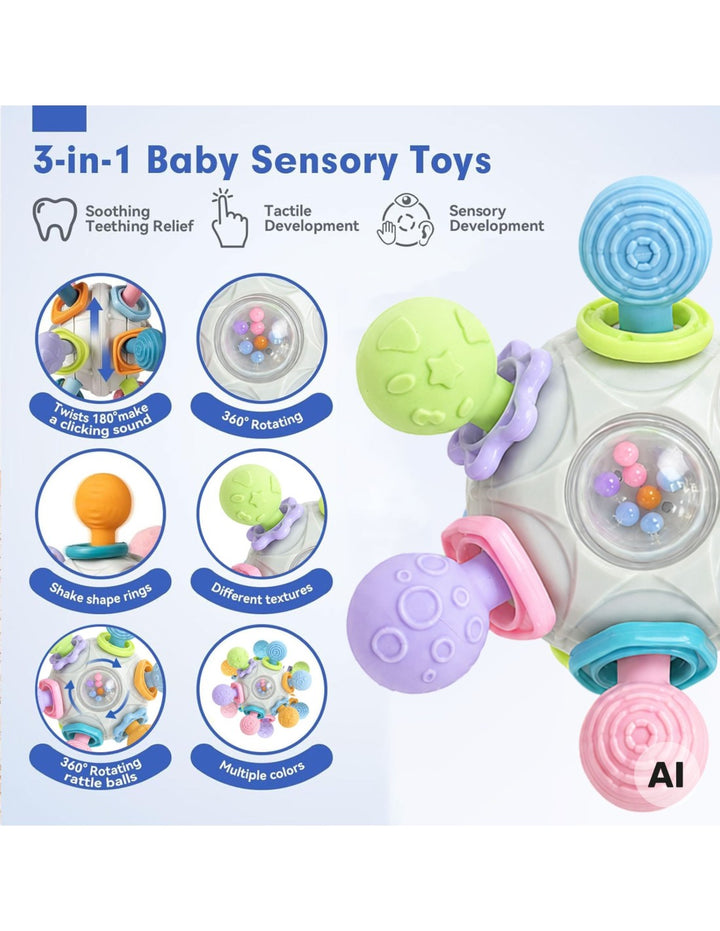 WOOPIE BABY Tannfjöl — Skynjunarhnöttur 3 í 1, 6m+