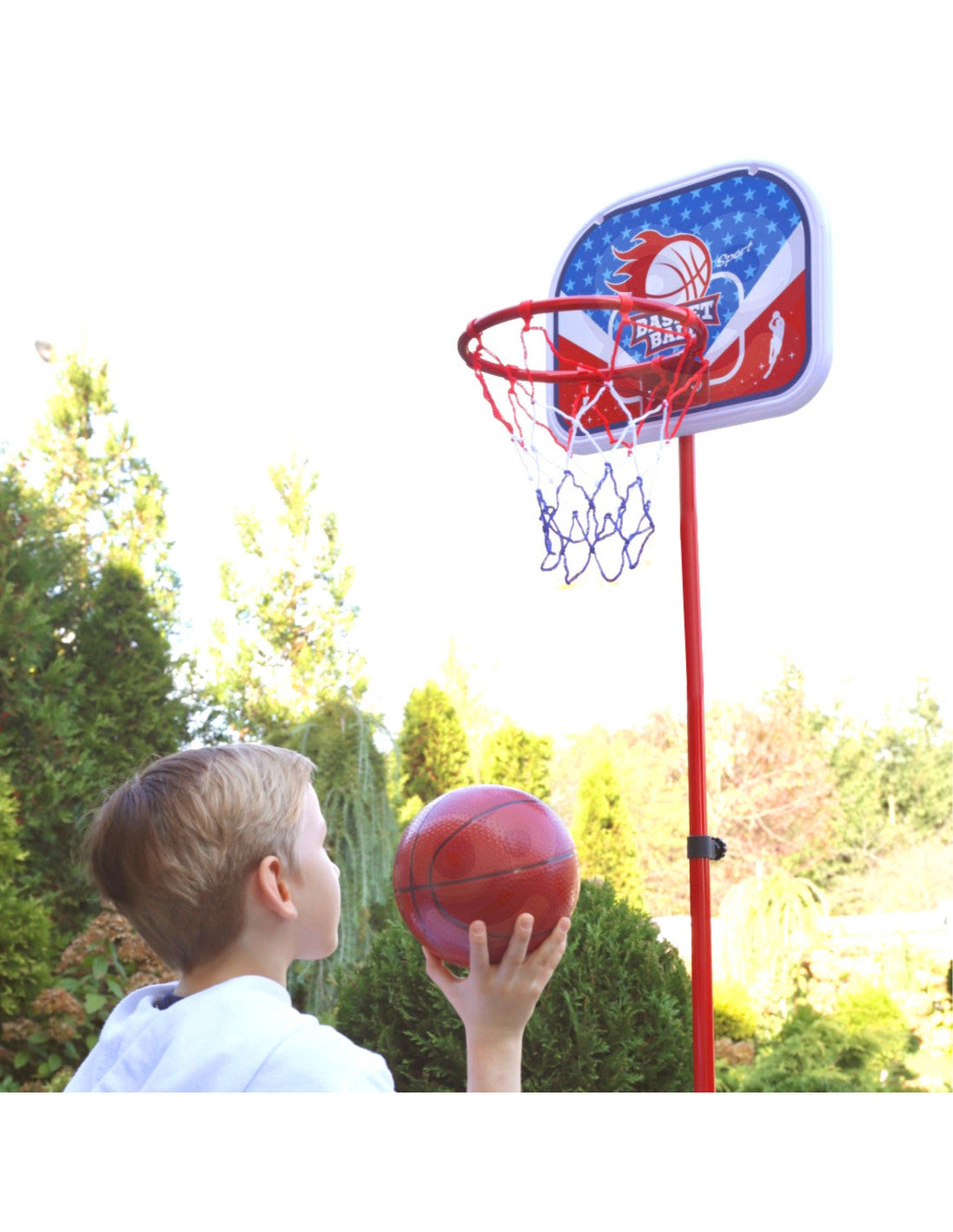 WOOPIE Körfuboltasett — Stillanleg Hæð 90-170 cm með Bolta