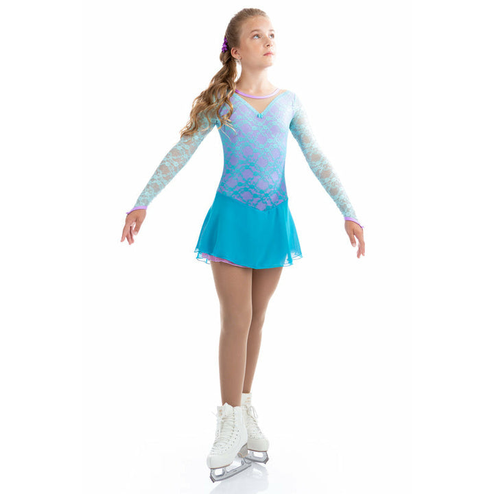 Elegant Lace Fjólublár Skautakjóll – Keppniskjóll | Pollyanna